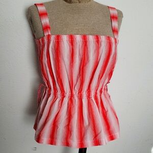 TELA Red and White Striped TANK Top XS